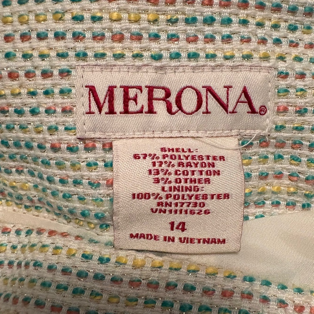 NWOT MERONA Cream Skirt Pastel Colors Perfect for the Season Wear color top 14 - Picture 2 of 8